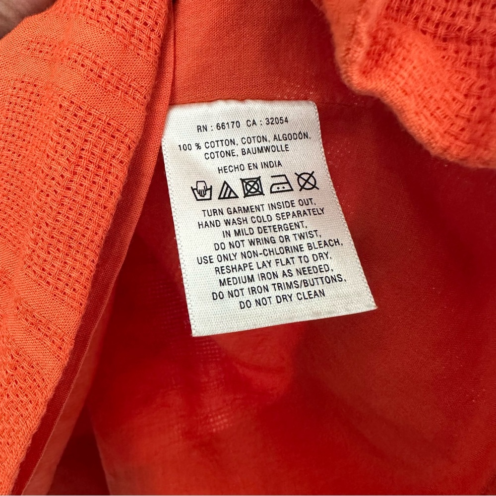 Anthropologie Postmark Orange Pleated A-Line High Darlene Dobby Flare Skirt Sz 6 - Picture 3 of 6